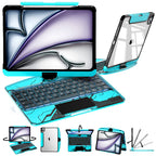 Nevcase Y2K transparent blue 360 degree rotating iPad keyboard case main view
