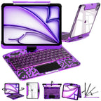 Nevcase Y2K transparent purple 360 degree rotating iPad keyboard case main view