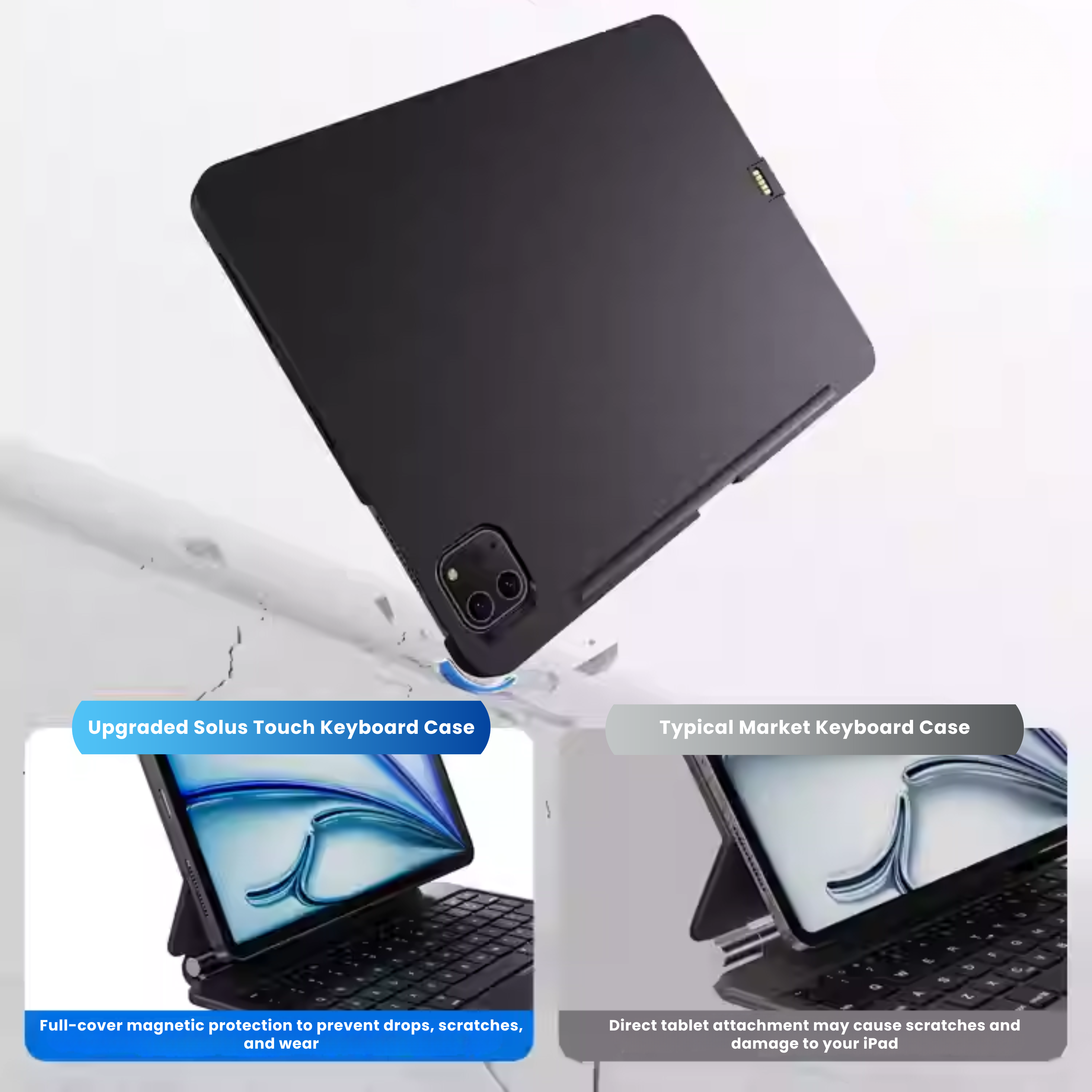 Nevcase Touch-Connect iPad keyboard case 360 degree full body protection drops scratches