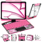 Nevcase Y2K transparent pink 360 degree rotating iPad keyboard case main view