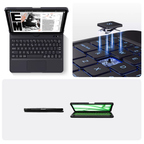 Nevcase black 360 rotating iPad keyboard case multi-touch trackpad auto wake and sleep scissor-switch keys