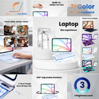 Nevcase transparent white Y2K iPad keyboard case 7 color backlit 360 rotation hidden pen slot